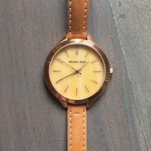 Michael Kors nude leather watch